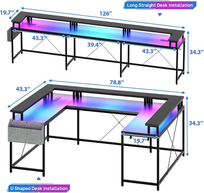 U Shaped Computer Gaming Desk