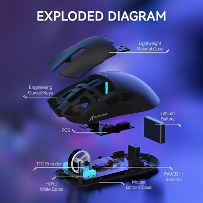 Lightweight Three-mode Wireless Gaming Mouse with RGB Charging Dock