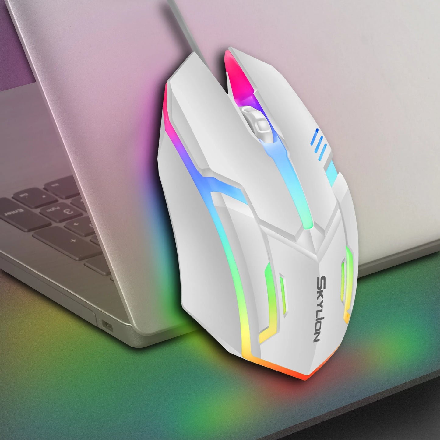 F1 Wired 3 Keys Mouse Colorful Lighting