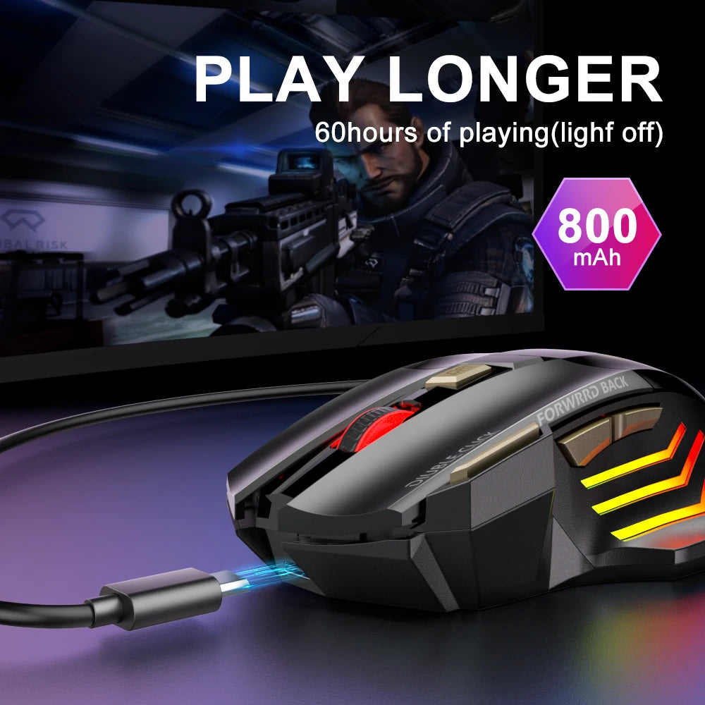 Rechargeable Wireless Bluetooth Gaming Mouse